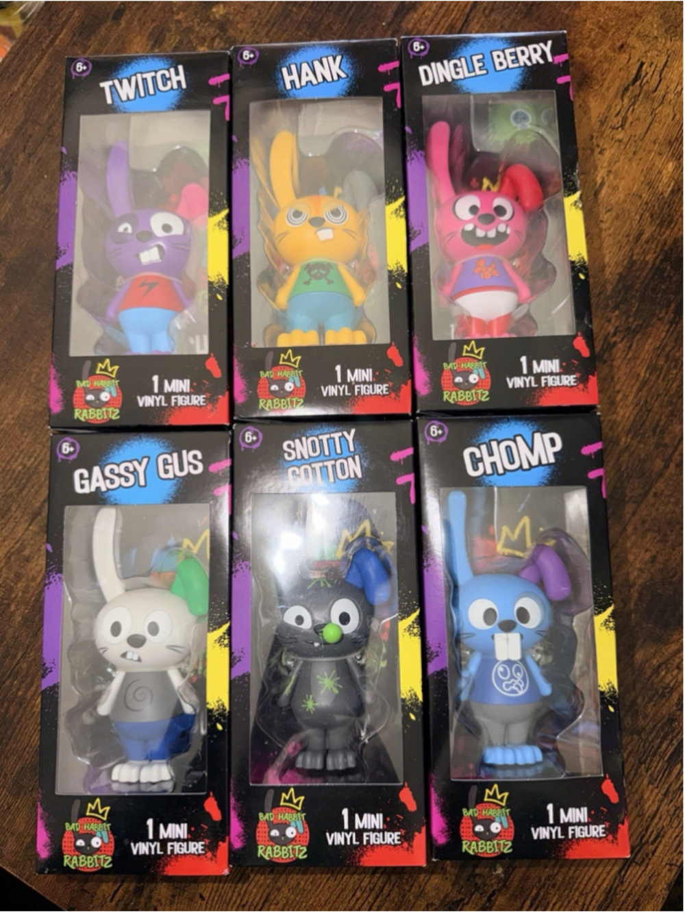 Bad Habbit Rabbitz, Mini Vinyl Figure, Complete Set Of 6, 2025, NIB